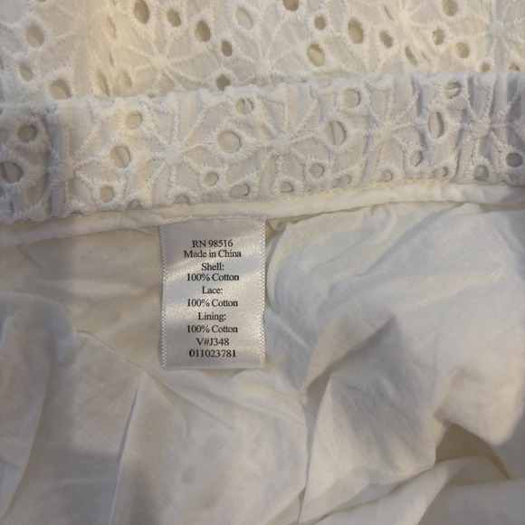 Coldwater Creek Womens Eyelet Trumpet Midi Skirt Size L White Coastal Preppy - Picture 6 of 7